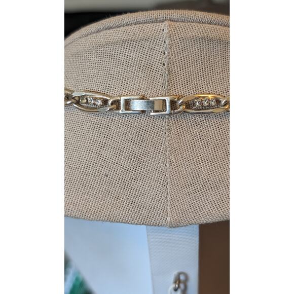 Triple Austrian Crystals Set in Silver Plated Chain Necklace & Matching Bracelet - Picture 11 of 16